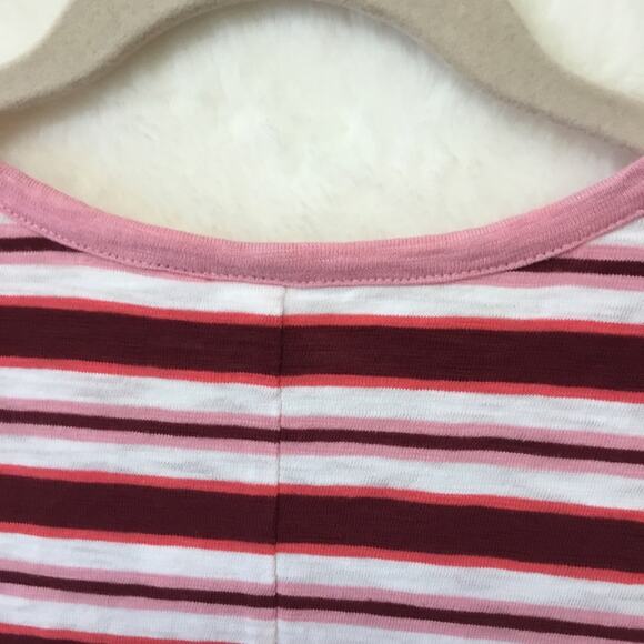 GAP Factory Burgundy Pink Stripe Pocket T-Shirt Dress - Picture 11 of 13